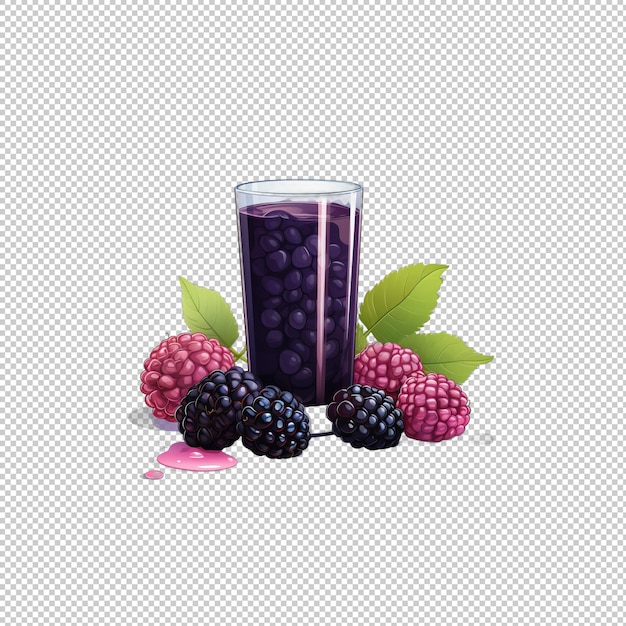 Flat logo Blackberry Juice isolated background