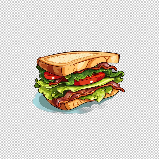 Logo piatto blt sandwich sfondo isolato iso