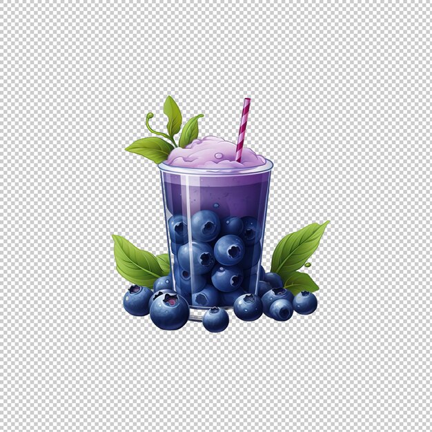 Flat logo Blueberry Juice isolated background