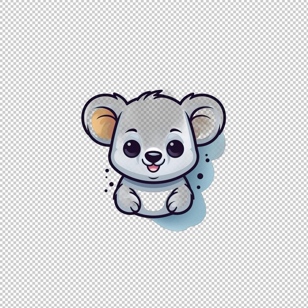 PSD flat logo koala isolated background h