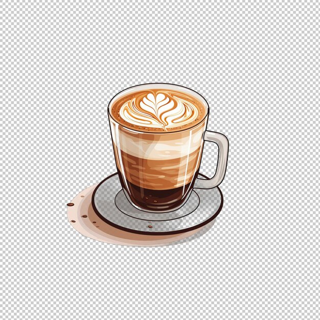 PSD flat logo latte isolated background h