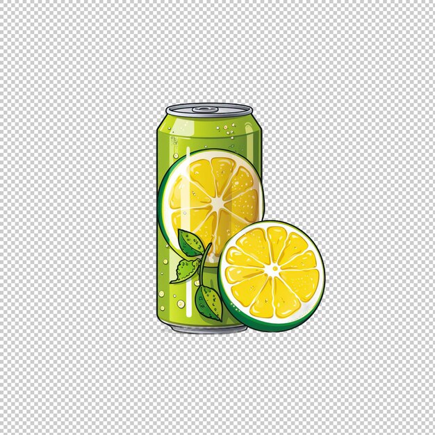 PSD flat logo lemon lime soda isolated background