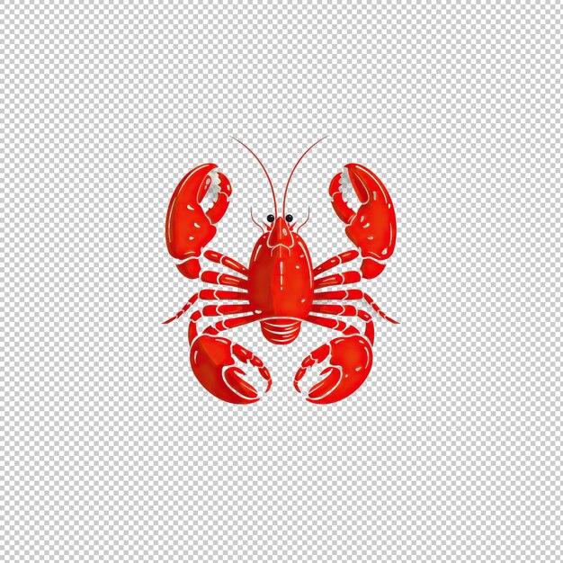 PSD flat logo lobster isolated background