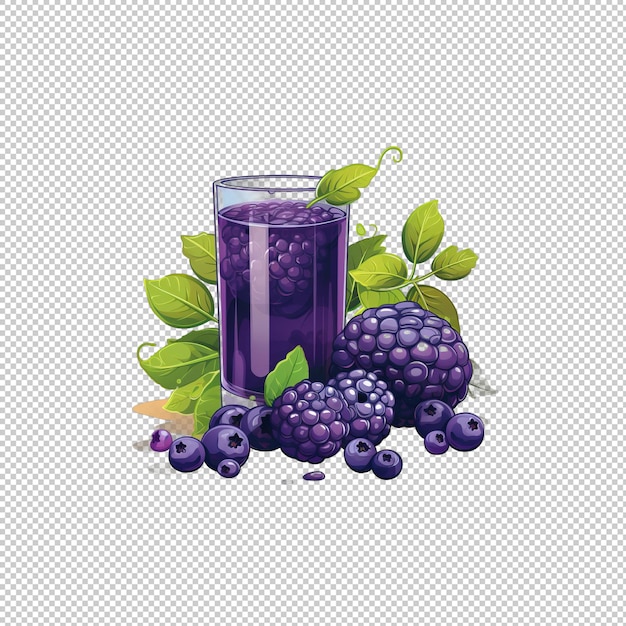 PSD logo piatto maqui berry juice sullo sfondo isolato