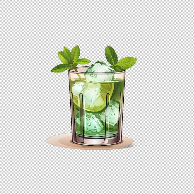 PSD flat logo mint julep isolated background isola