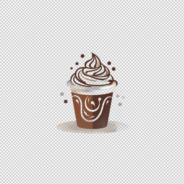 Flat logo mocha isolated background h