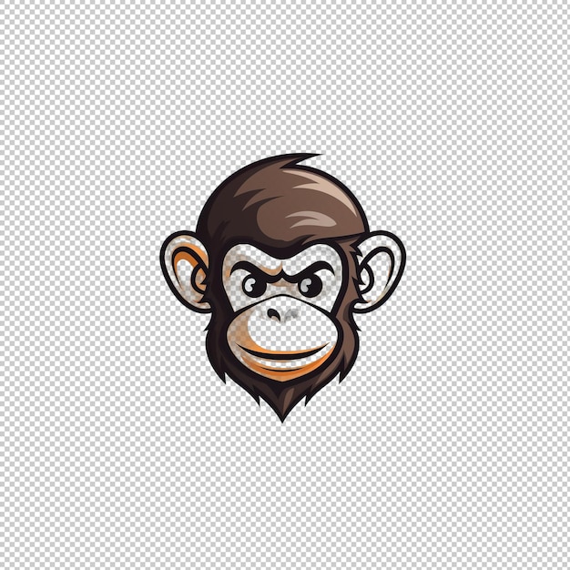 Flat logo monkey isolated background