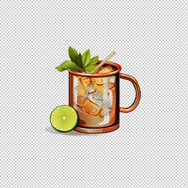 PSD flat logo moscow mule isolated background isol