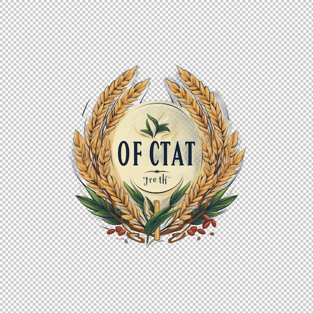 PSD flat logo oat milk isolated background isolate