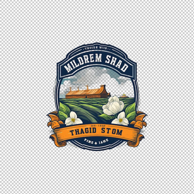 PSD flat logo old fashioned isolated background is