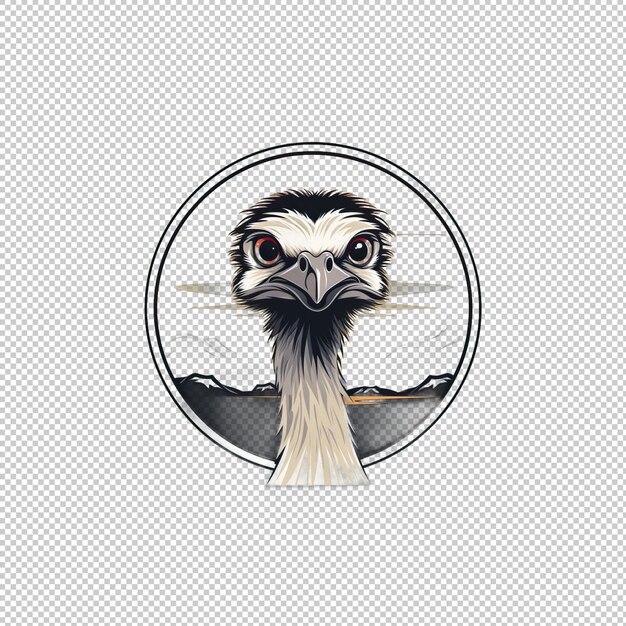 Flat logo ostrich isolated background