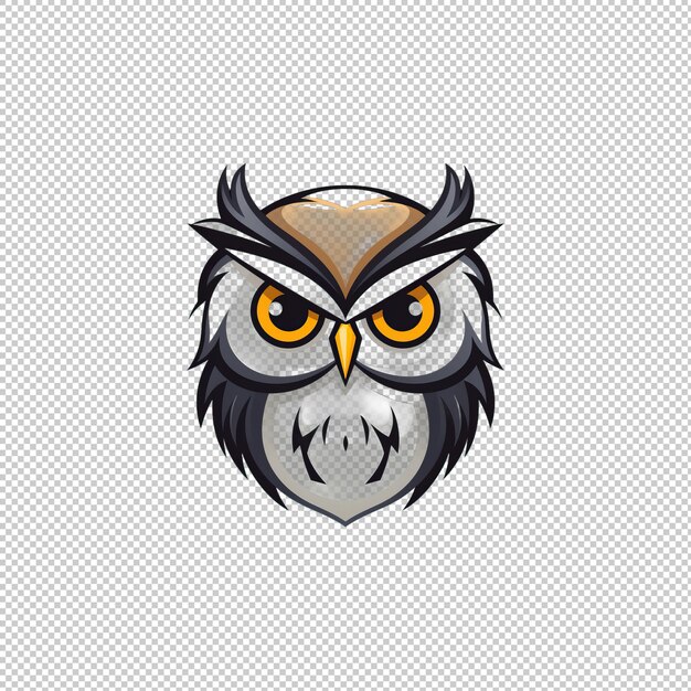 PSD flat logo owl isolated background hig