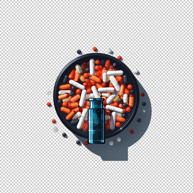 PSD flat logo painkiller isolated background isola