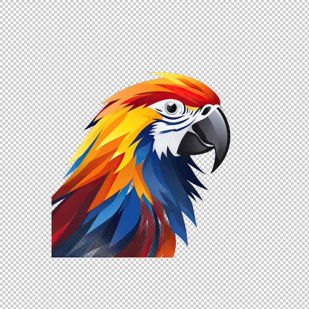 PSD flat logo parrot isolated background