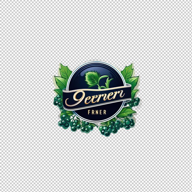 PSD flat logo perrier isolated background