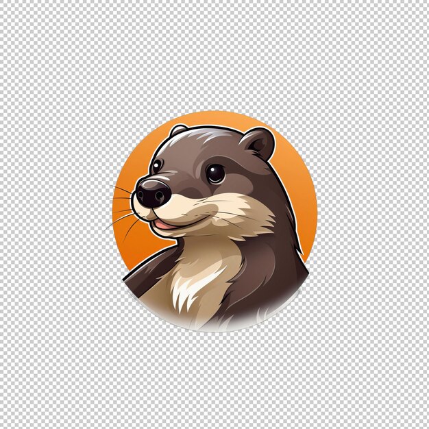 PSD flat logo platypus isolated background isolate