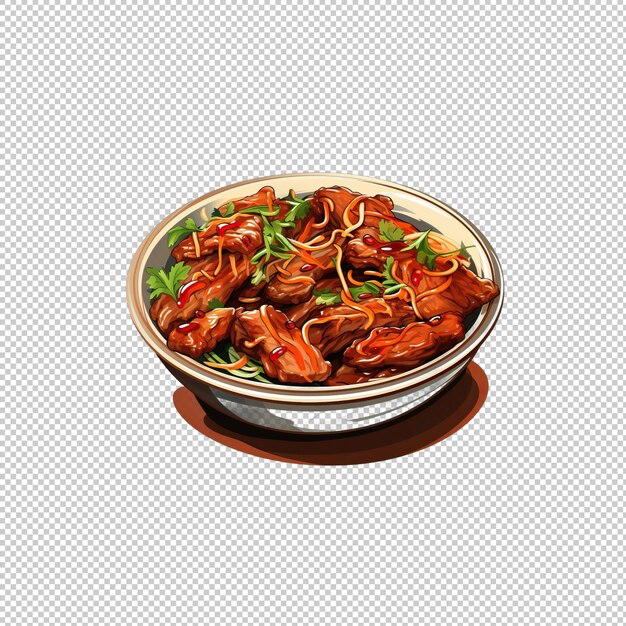 PSD logo flat pork stirfry sfondo isolato è