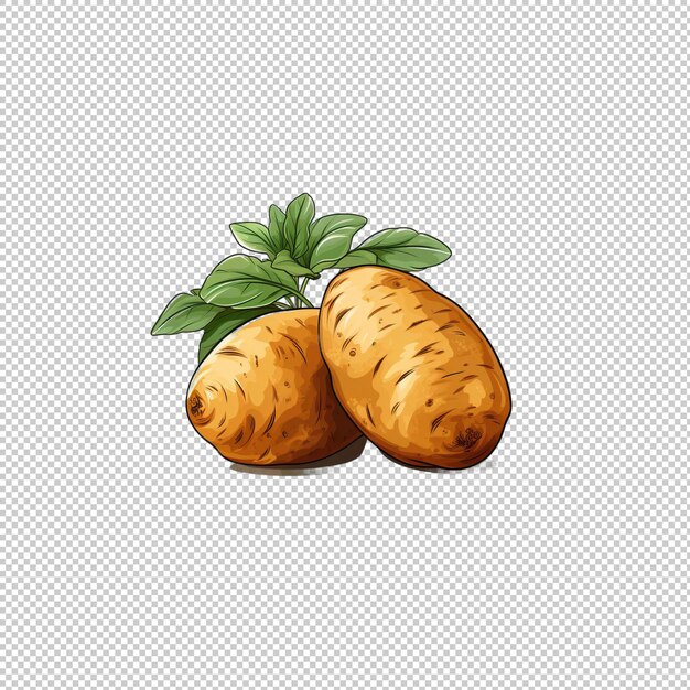 PSD flat logo potato isolated background