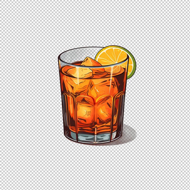 PSD flat logo rum sour isolated background isolate