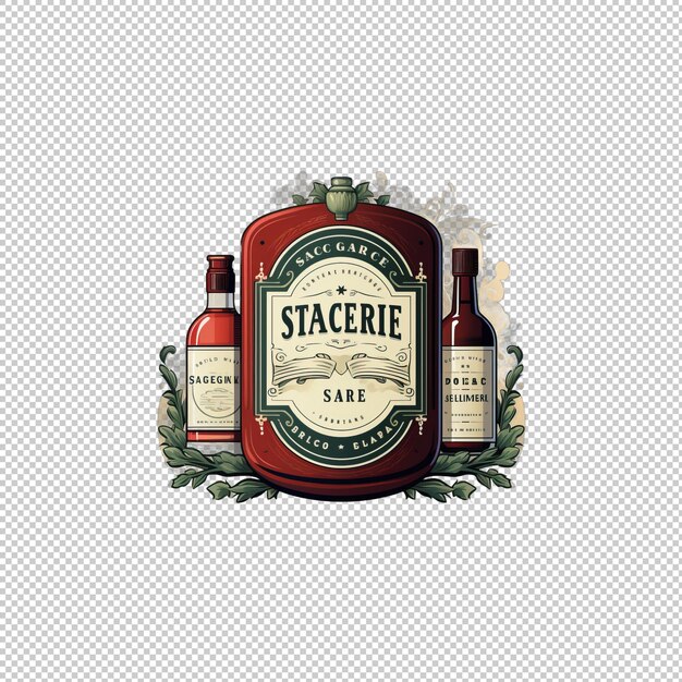 Flat logo sazerac isolated background