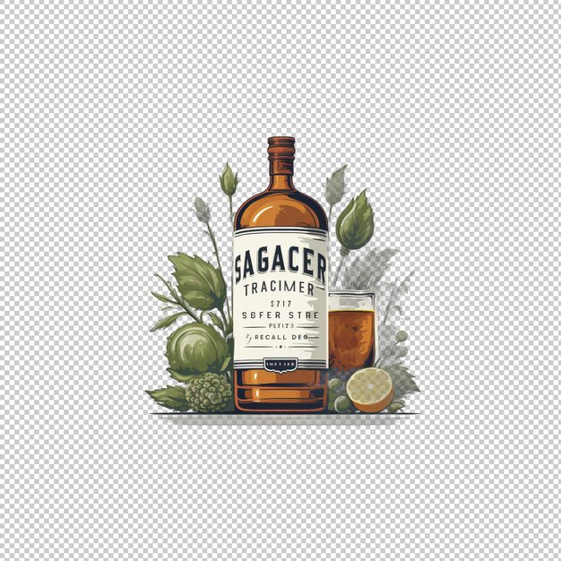 PSD flat logo sazerac isolated background