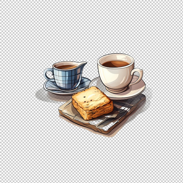 PSD logo piatto scottish breakfast tea isolato sul retro