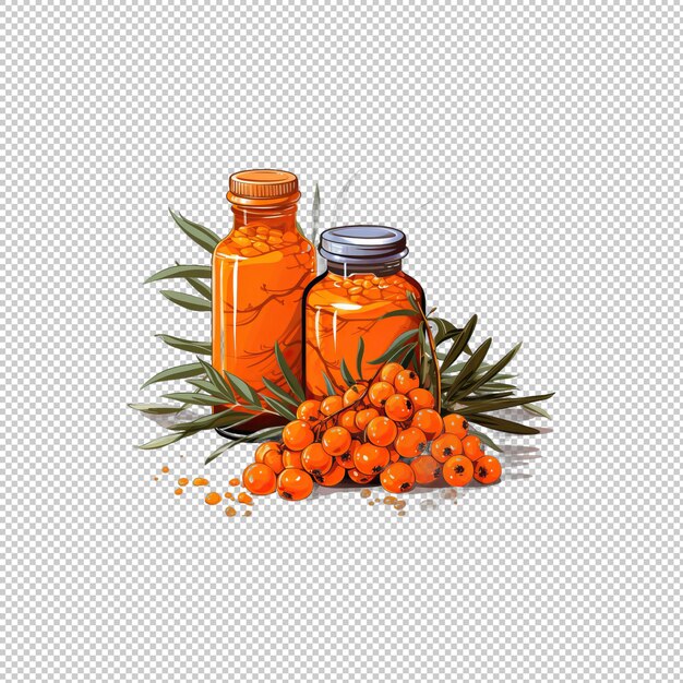 PSD Логотип flat sea buckthorn juice изолированный фон