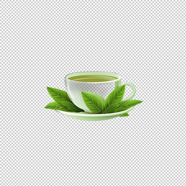 PSD flat logo spearmint tea isolated background is