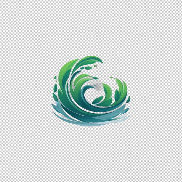 PSD flat logo spirulina juice isolated background