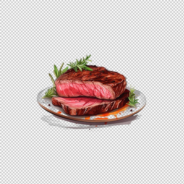 PSD flat logo steak isolated background h