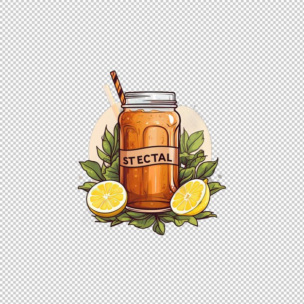 PSD flat logo sweet tea isolated background isolat