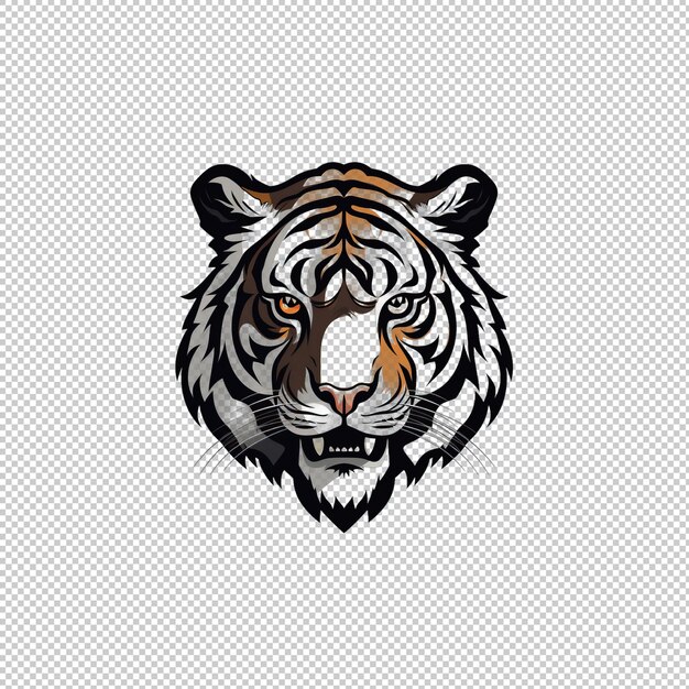 PSD flat logo tiger isolated background h