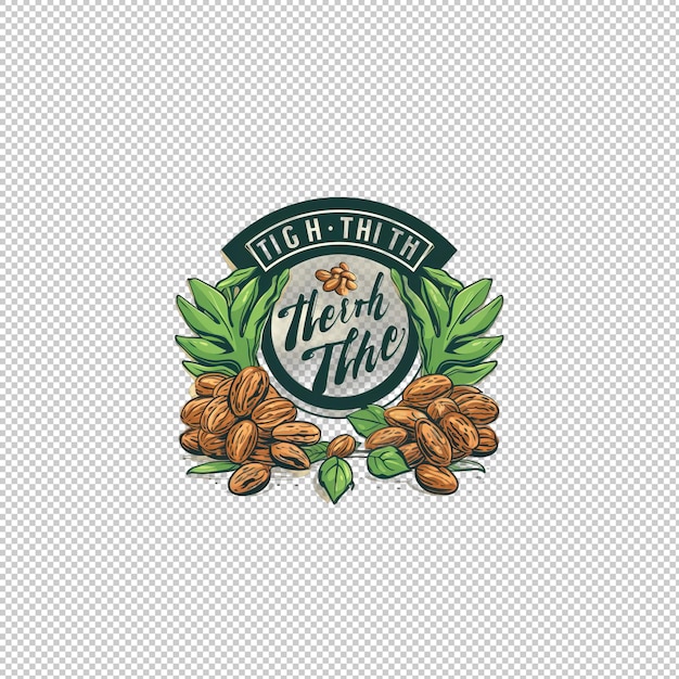 PSD flat logo tiger nut milk isolated background i