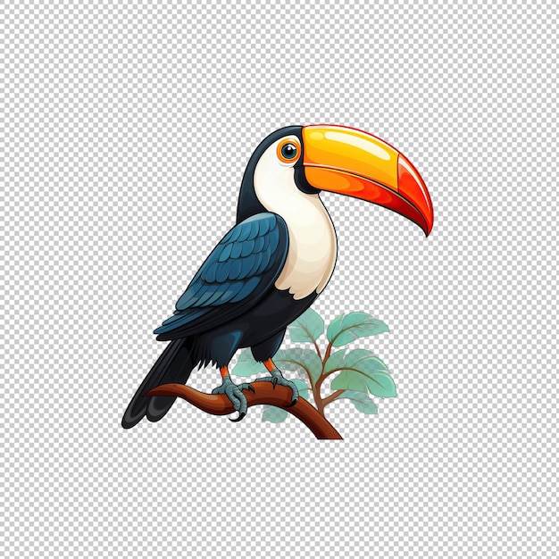 PSD flat logo toucan isolated background