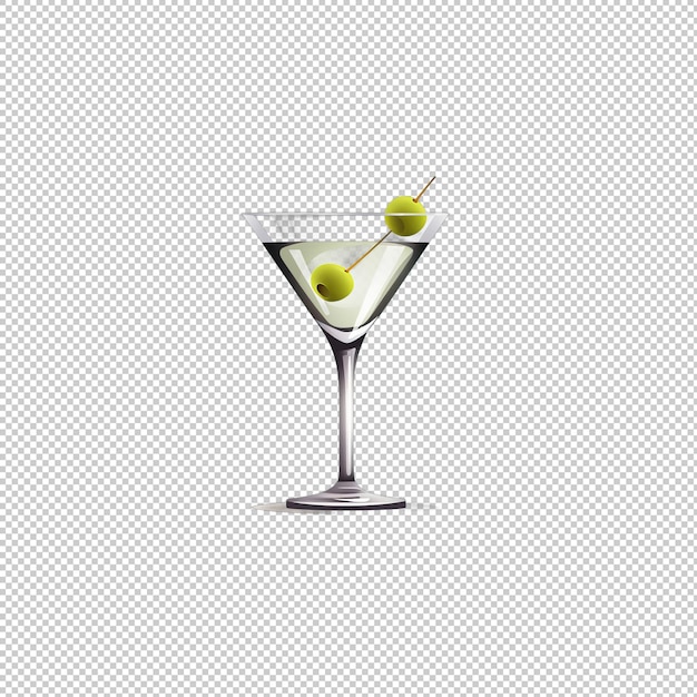 PSD flat logo vodka martini isolated background is