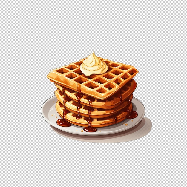PSD flat logo waffles isolated background