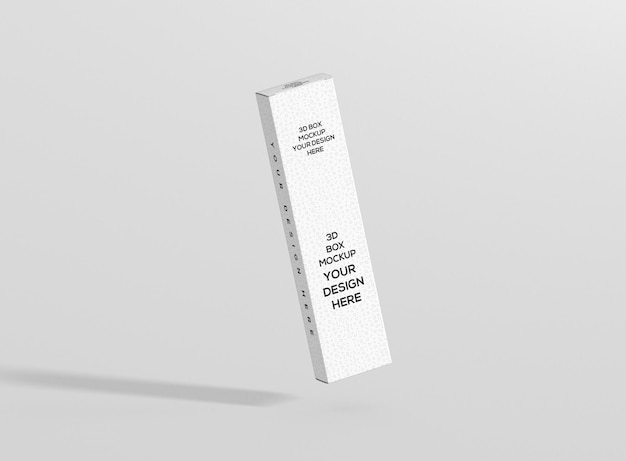 Flat long rectangle box mockup