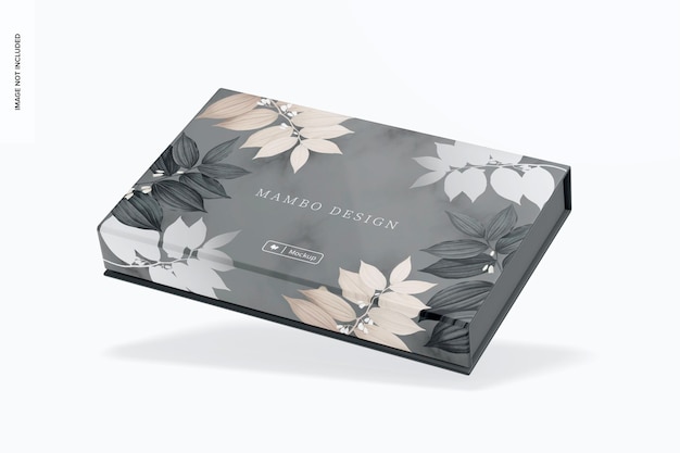 PSD flat magnetic box mockup, falling