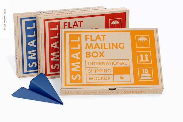 Flat mailing box mockup front view