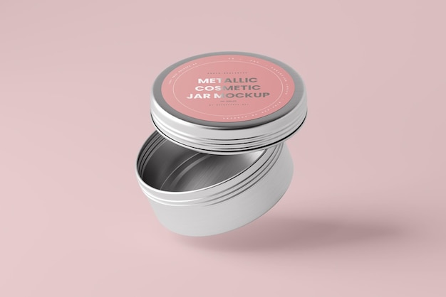 PSD flat metallic jar mockups