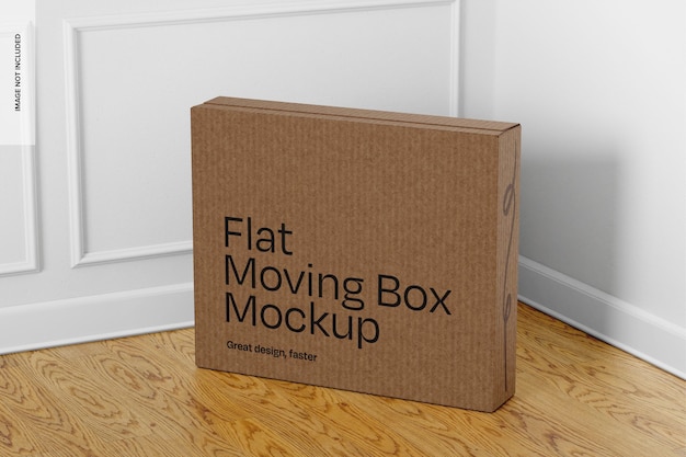 Flat moving box mockup right view