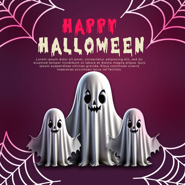 flat social media cover template for halloween season celebration