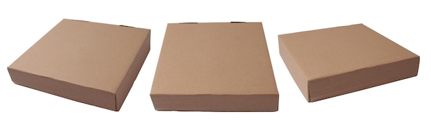 Flat square pizza cardboard box mock up template cut out