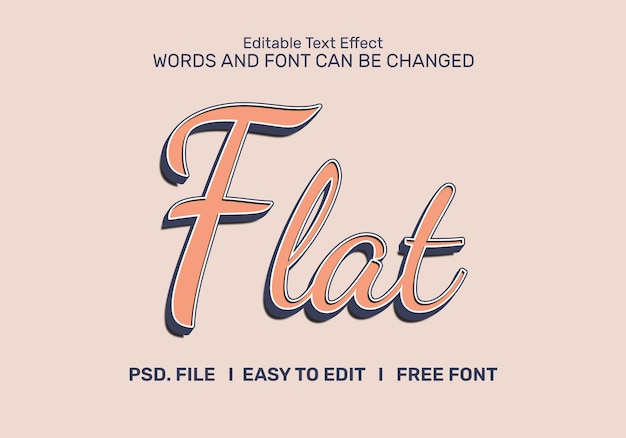PSD flat text effect