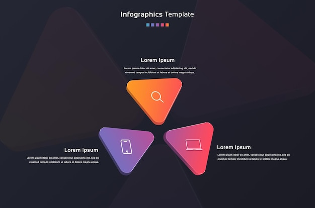 PSD flat timeline 3d infographic template