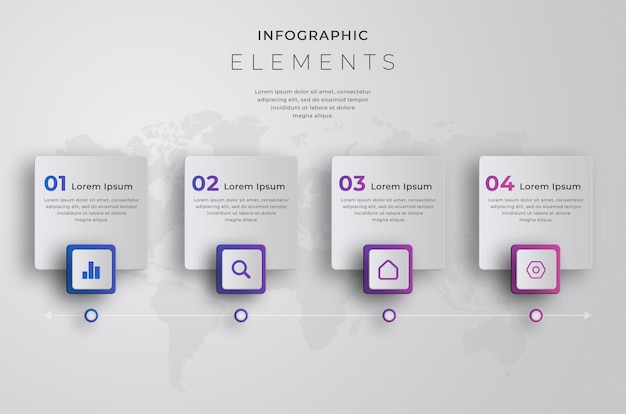 Flat timeline infographic template