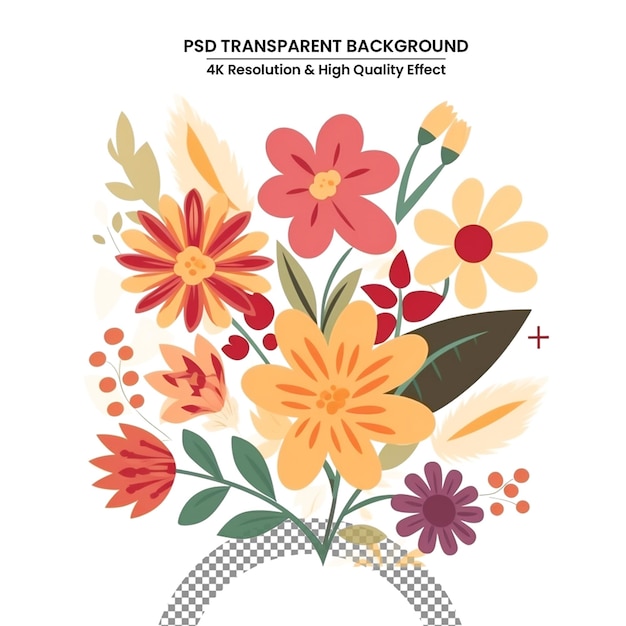 flat vector art illustration of flower bouquet
