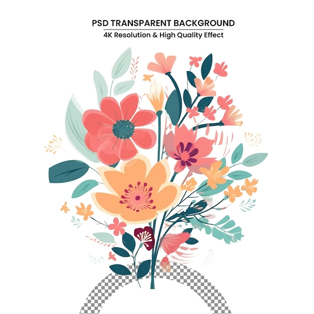 flat vector art illustration of flower bouquet