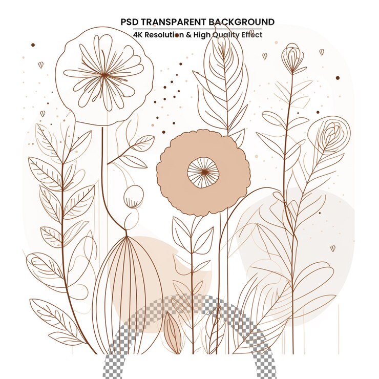 PSD 花の花束のフラット ベクトル アート イラスト