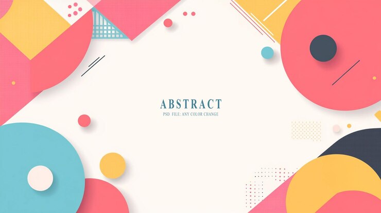A flat vector background with colorful geometric shapes and lines perfect for creating modern